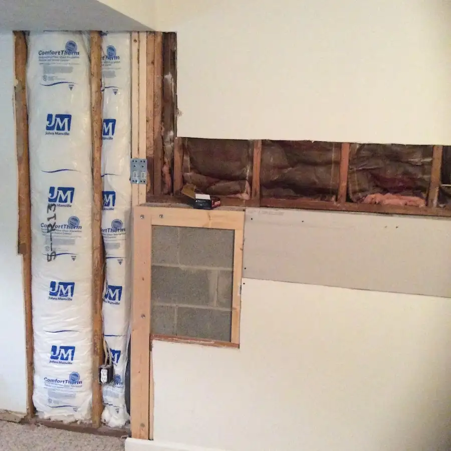 Wall insulation replacement during Contents Cleaning & Restoration in Paterson